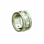 Trinity Knot Square Embossed Narrow Band With 0.45Ct Diamond &amp;amp; 0.50Ct Emerald Set Rims