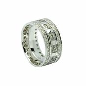 Trinity Knot Square Embossed Narrow Band With 0.75Ct Diamond Set Rims