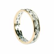 Celtic Weave Narrow Band Set With 0.10Ct Diamonds &amp;amp; Narrow Yellow Rims, Ladies