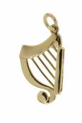 10Kt Harp Charm