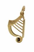 10Kt Medium Harp Charm