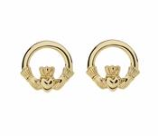 10Ct Gold Medium Claddagh Stud Earring