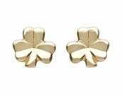 10Ct Gold Small Solid Classic Shamrock Earrings 6Mx6M