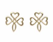 10Ct Gold Open Shamrock Earrings