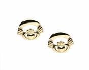 10Ct Gold "Nua" Oval Claddagh Stud Earrings 10Mx12M"