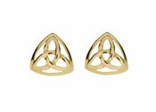 10Ct Gold Trinity Knot Stud Earring