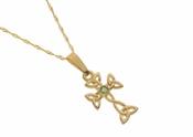 10Ct Emerald Set Celtic Cross
