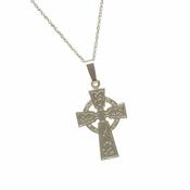10Ct White Engraved Back Cross