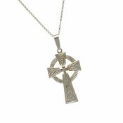 10Ct White Shamrock Celtic Cross