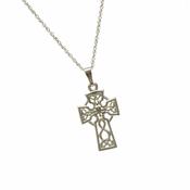 10Ct White Filigree Celtic Cross