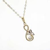 10Ct Trinity Knot Pearl Pendant
