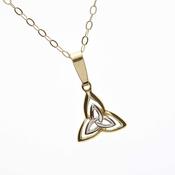10Ct Gold &amp;amp; Rhodium Trinity Knot Pendant