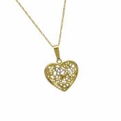 10Ct Gold Heart With Trinity Knot Cascade Pendant 18 Chain