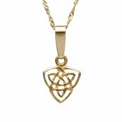 10Ct Trinity Knot Pendant 18" Chain