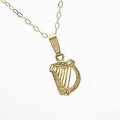 10Ct Harp Pendant 18" Chain