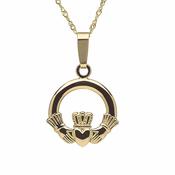 10Ct Medium Claddagh Pendant