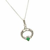 10Ct White Agate Set Claddagh
