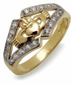 10Kt Cz Claddagh Ring