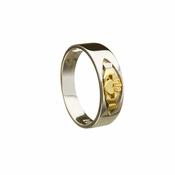 10Kt Gents White/Yellow Band