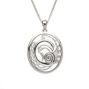Silver Children of Lir Oval pendant