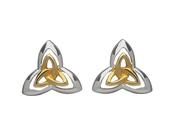 Sterling silver Trinity knot design with inset Trinity knot design stud earrings