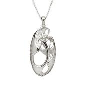Sterling silver classic oval "Children Of Lir" pend chained
