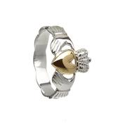 Silver Claddagh Ring with 10carat Gold Heart