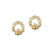 10ct yellow gold filigree Claddagh design earrings