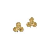 10ct gold Celtic design spiral stud earrings