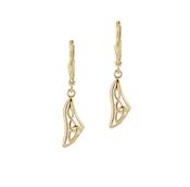 10ct yellow gold Celtic design work earrings in wave frame