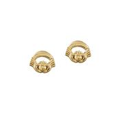 10ct yellow nua Claddagh design stud earrings