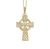 10ct yellow gold filigree cross