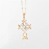 10ct Trinity knot design and diamond cross