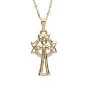 10ct yellow gold Trinity knot design Celtic design cross 18 twist