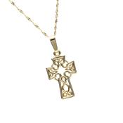 10ct yellow gold medium Celtic design cross on 18" chain