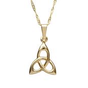 10ct yellow gold Trinity knot design pendant 18 chain