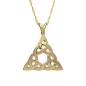 10ct gold Celtic design triangle pendant