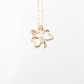 10ct yellow Shamrock design pendant with centre diamond