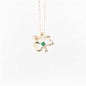10ct gold Shamrock design set with real natural emeralds