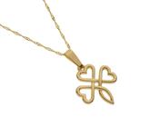 10ct yellow gold Shamrock design pendant in knot work style on 18twist chain