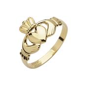 10ct yellow gold mans die struck Claddagh design ring