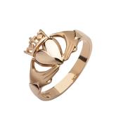 10ct rose gold elegant Claddagh design ring