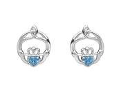 Sterling silver Children birthstone stud earrings Dec  (Blue Topaz CZ)