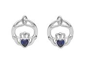 Sterling silver Children birthstone stud earrings Sept (Sapphire Cz)