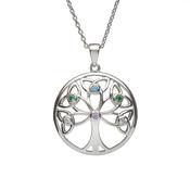 Sterling silver circular Tree Of Life design pendant