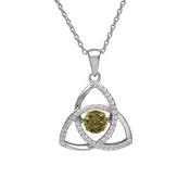 Sterling silver Dancing birthstone pendant Aug (Peridot cz) image