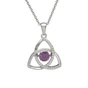 Sterling silver Dancing birthstone pendant Feb (amethyst cz) image
