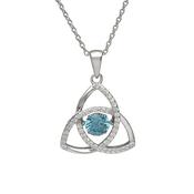 Sterling silver Dancing birthstone pendant March (aqua cz) image