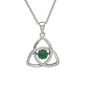 Sterling silver Dancing birthstone pendant May (Green CZ) image