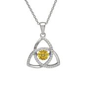 Sterling silver Dancing birthstone pendant Nov (Topaz cz) image